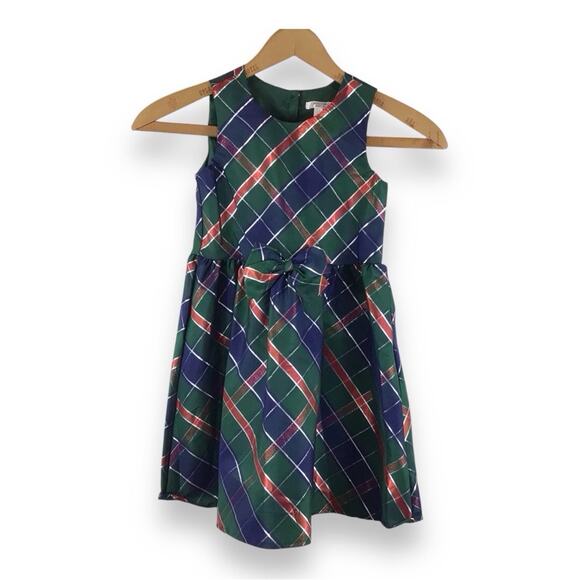 TAHARI GIRLS Taffeta Plaid Dress size 6 - Picture 1 of 4